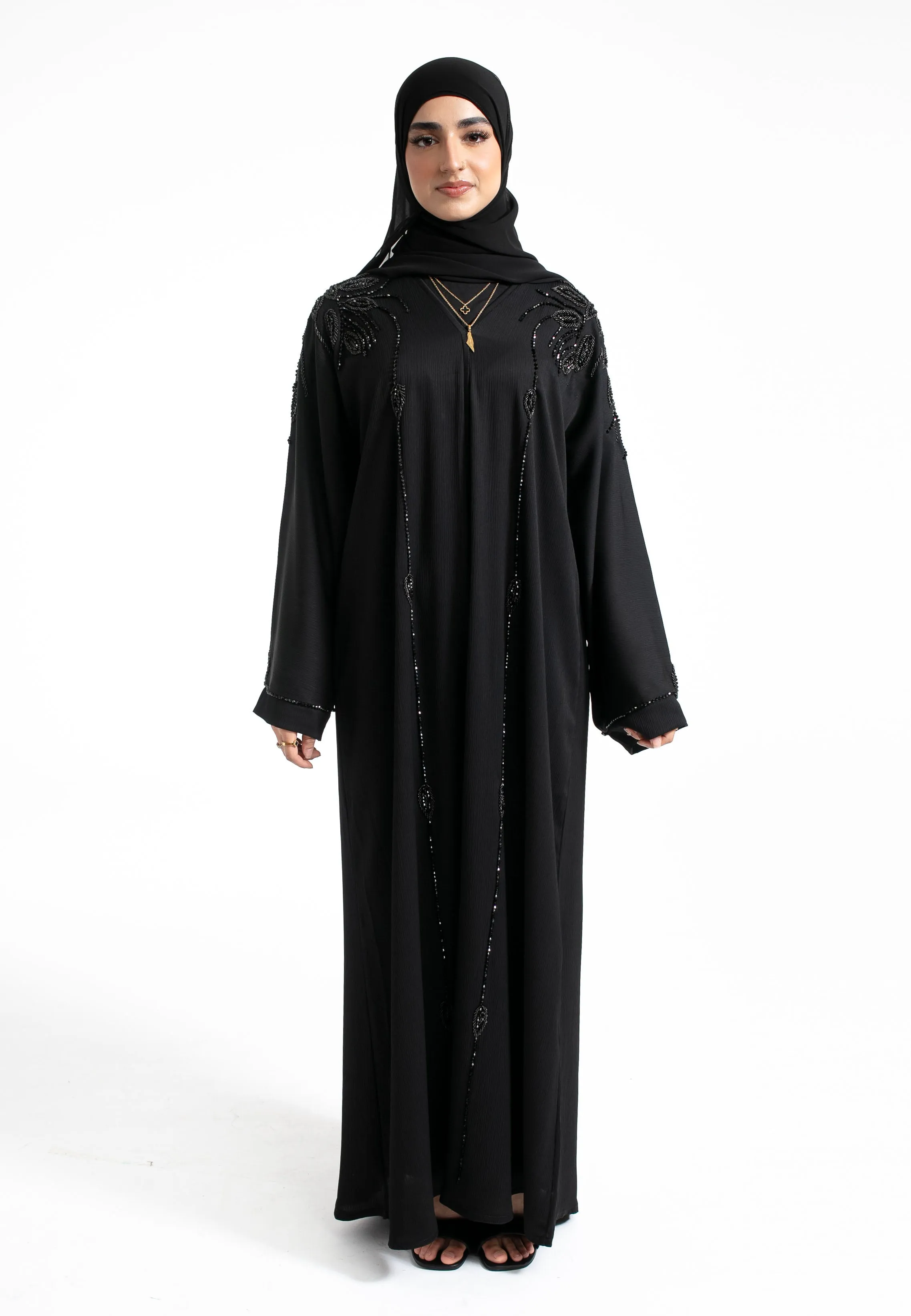 Luxury Emirati Style Closed Embellished Abaya