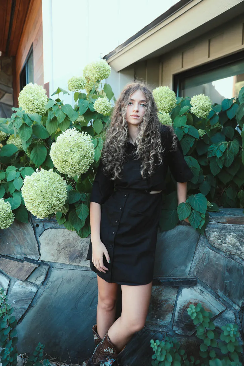 Lydia Midi A-Line Button Down Mini Dress