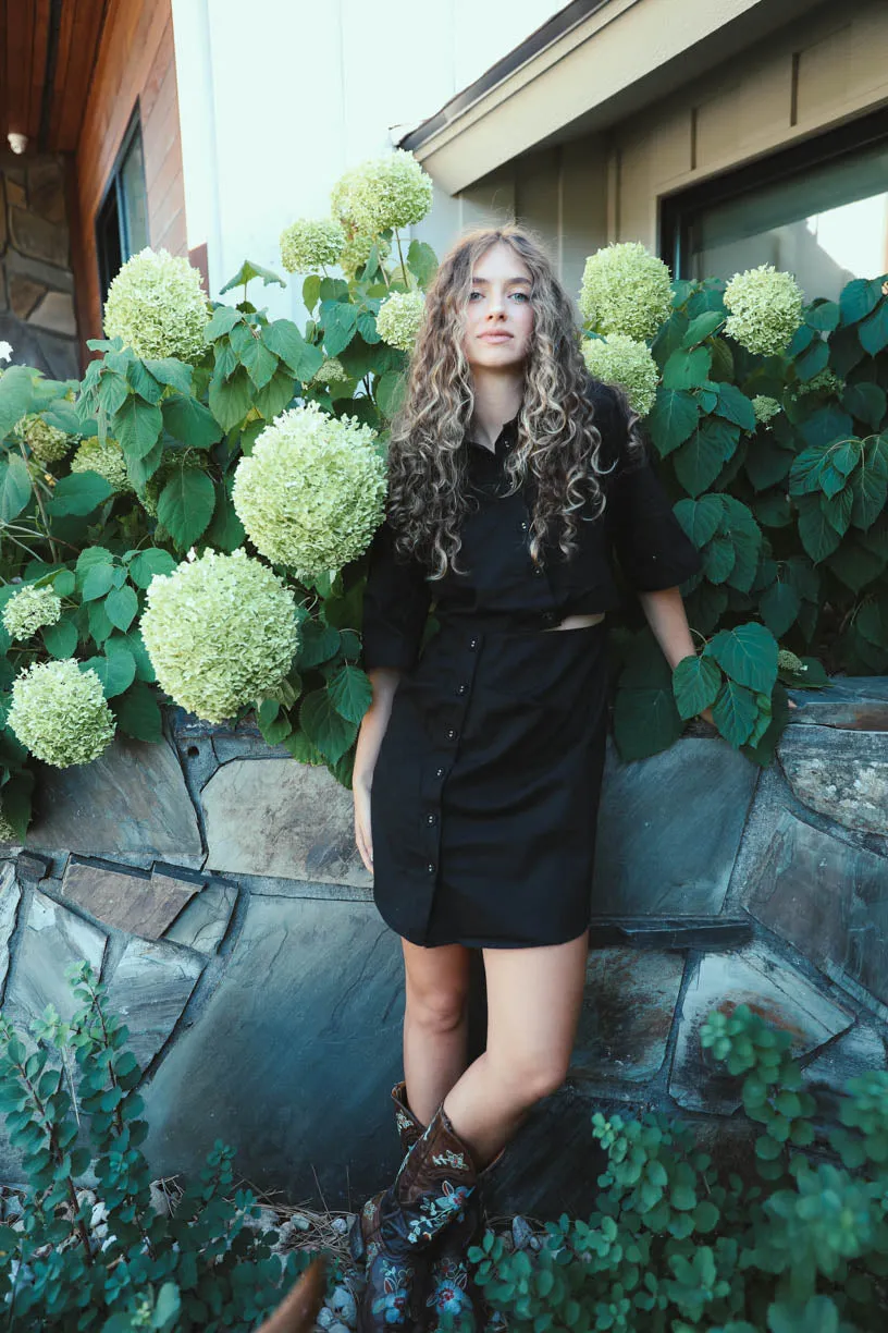 Lydia Midi A-Line Button Down Mini Dress