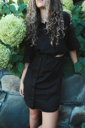Lydia Midi A-Line Button Down Mini Dress