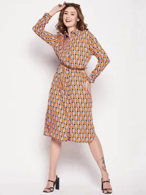 Madame Printed A-Line Shirt Dress