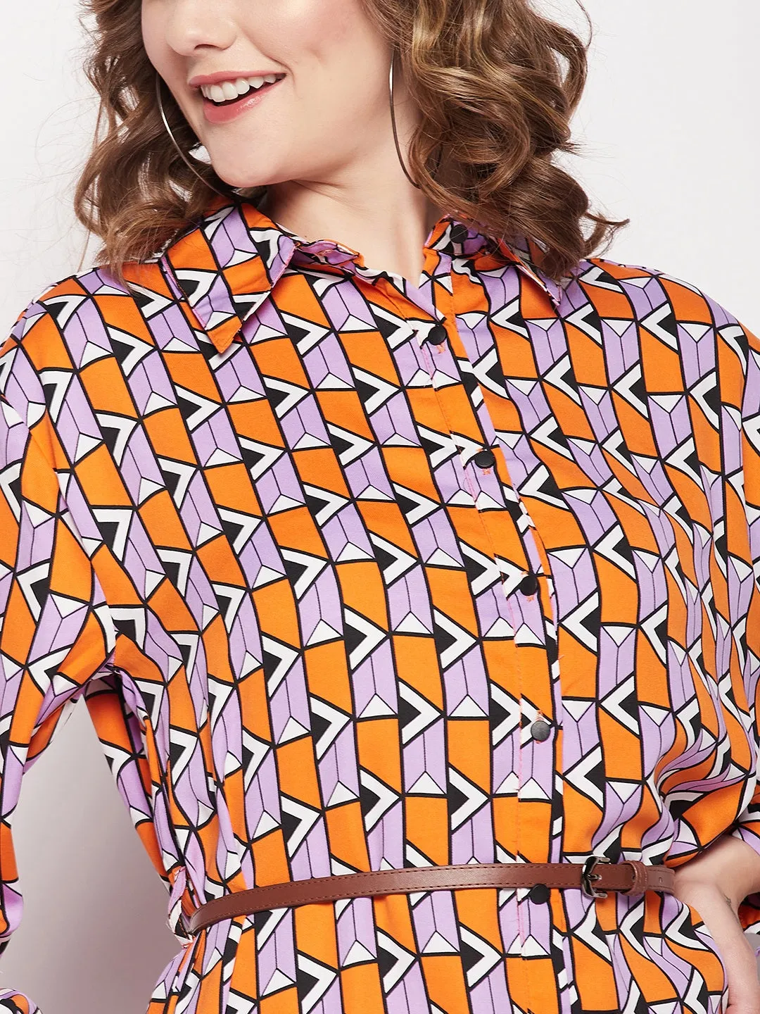 Madame Printed A-Line Shirt Dress