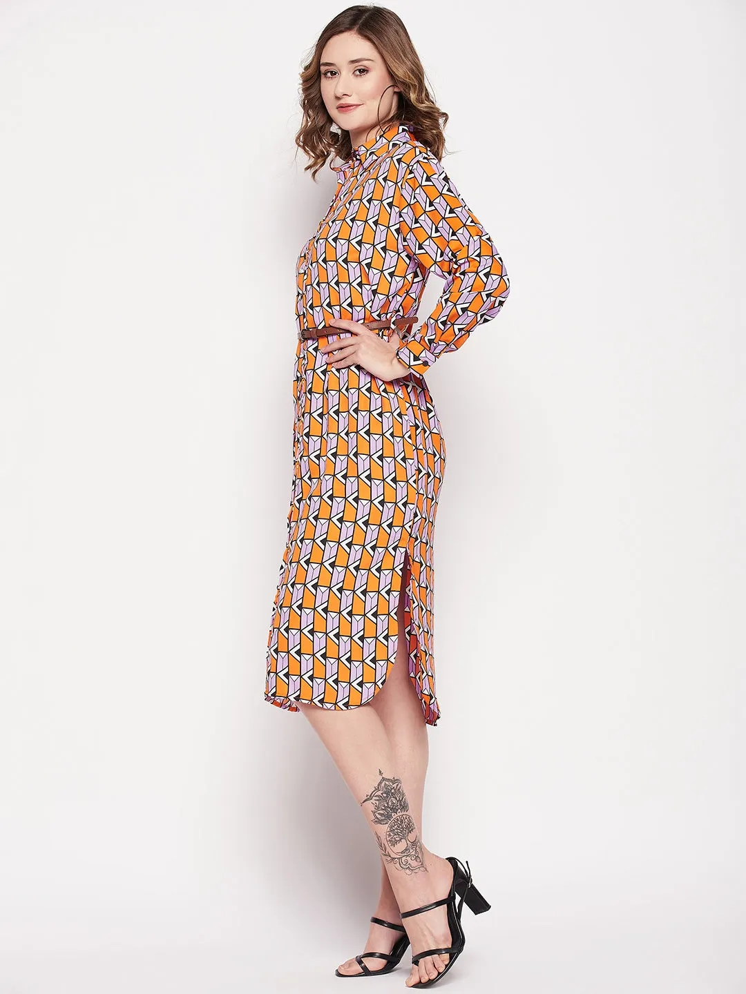 Madame Printed A-Line Shirt Dress