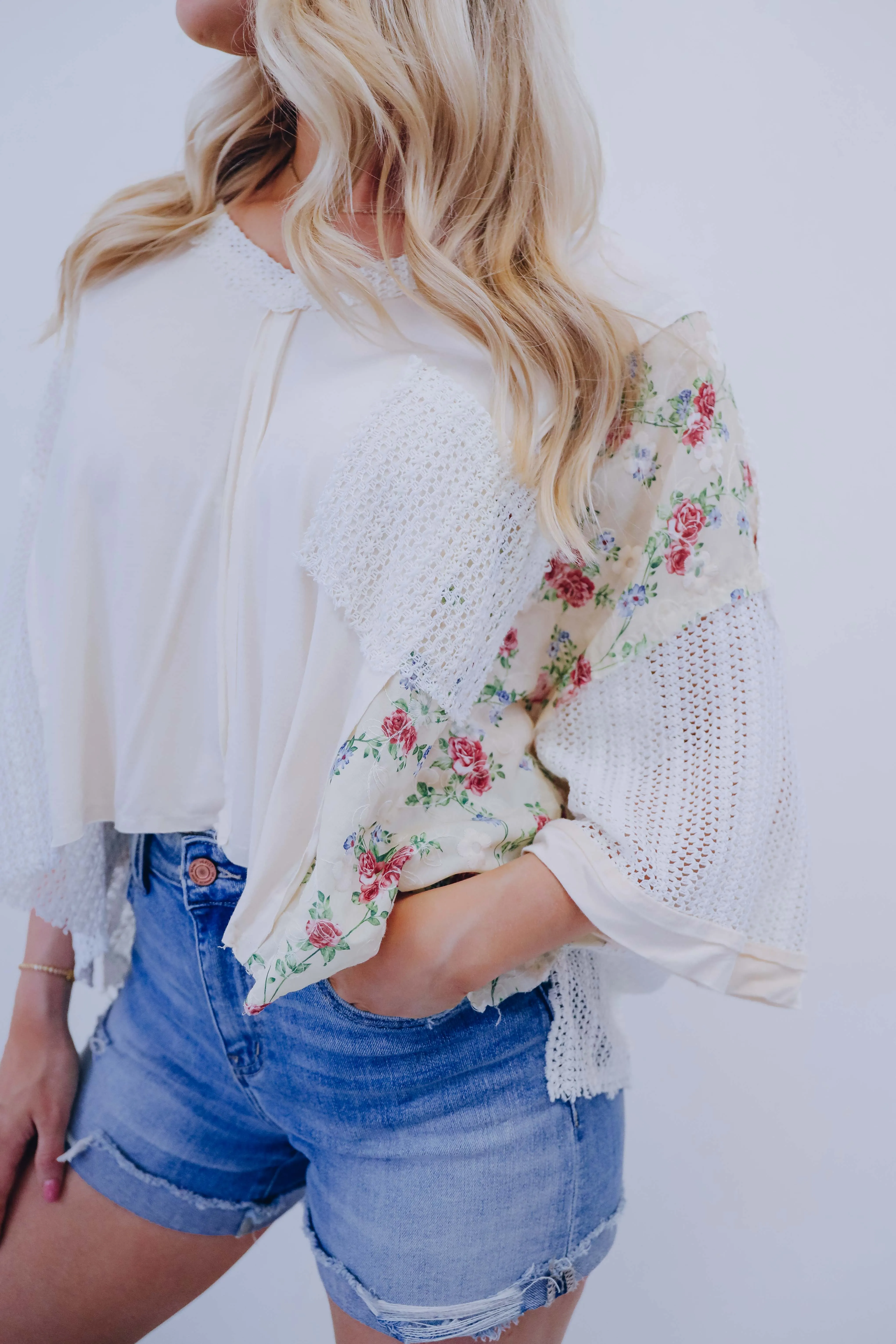 Mae Crochet N  Floral Oversized Top By POL- 5 Colors