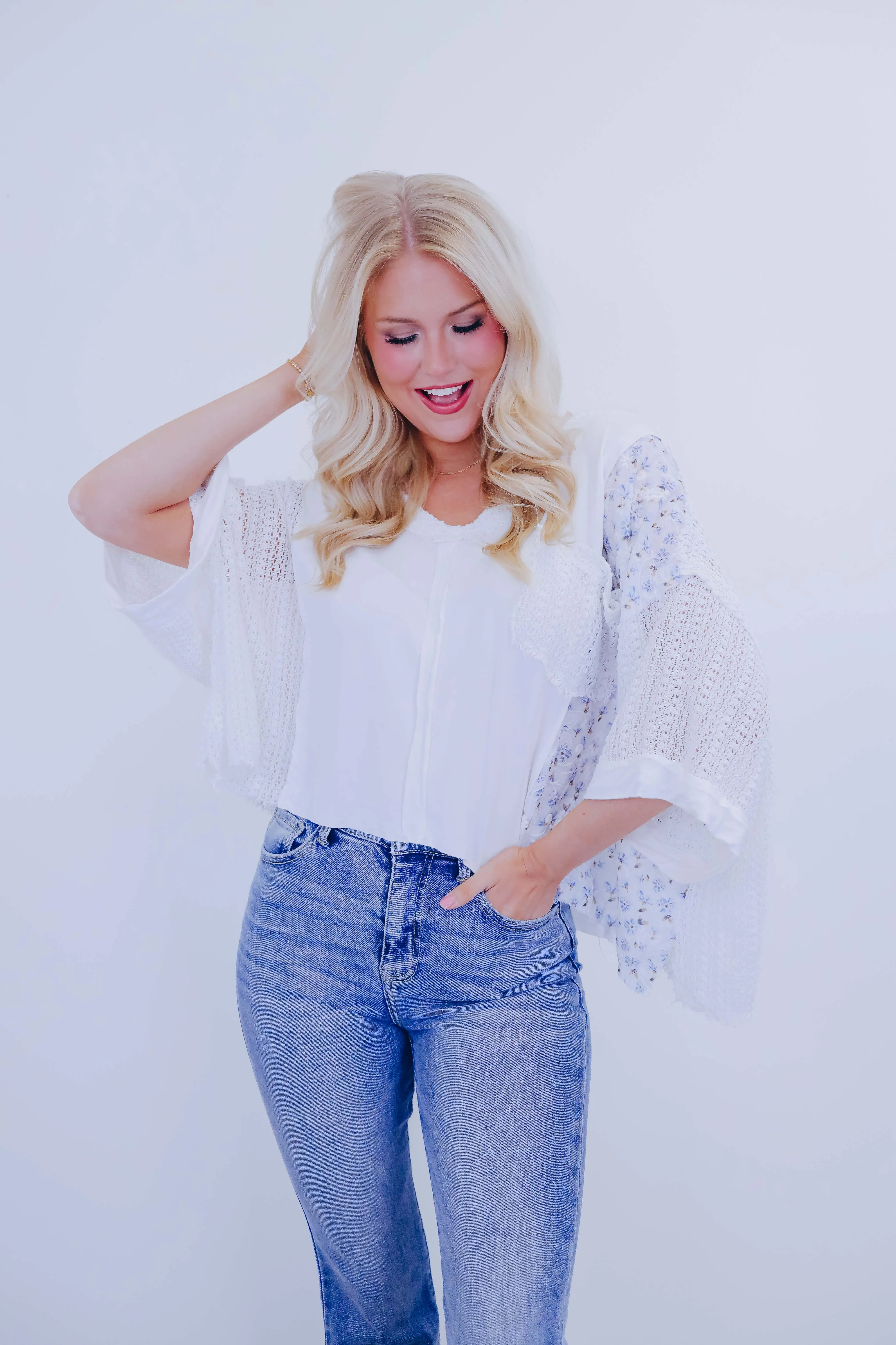 Mae Crochet N  Floral Oversized Top By POL- 5 Colors
