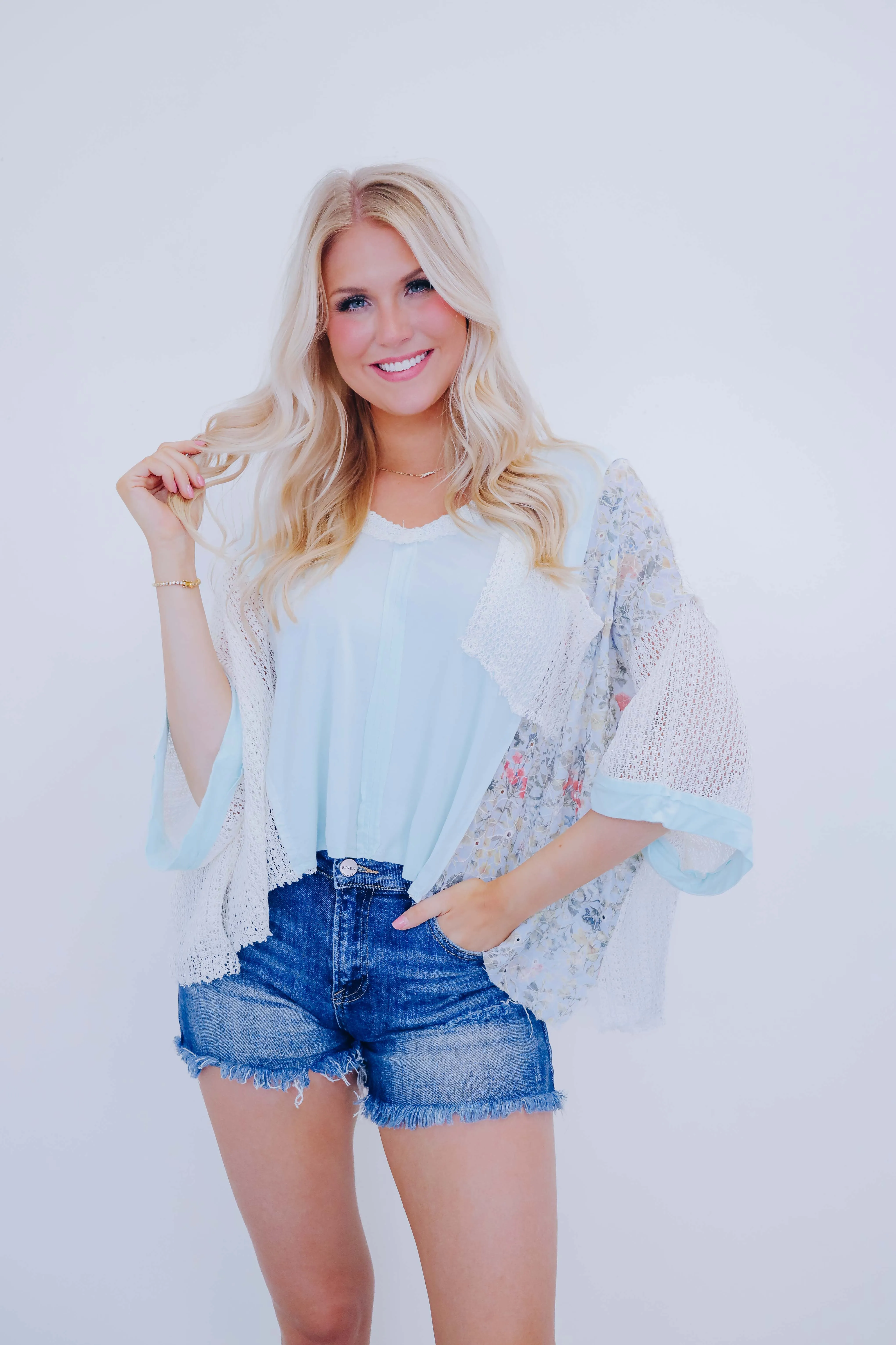 Mae Crochet N  Floral Oversized Top By POL- 5 Colors