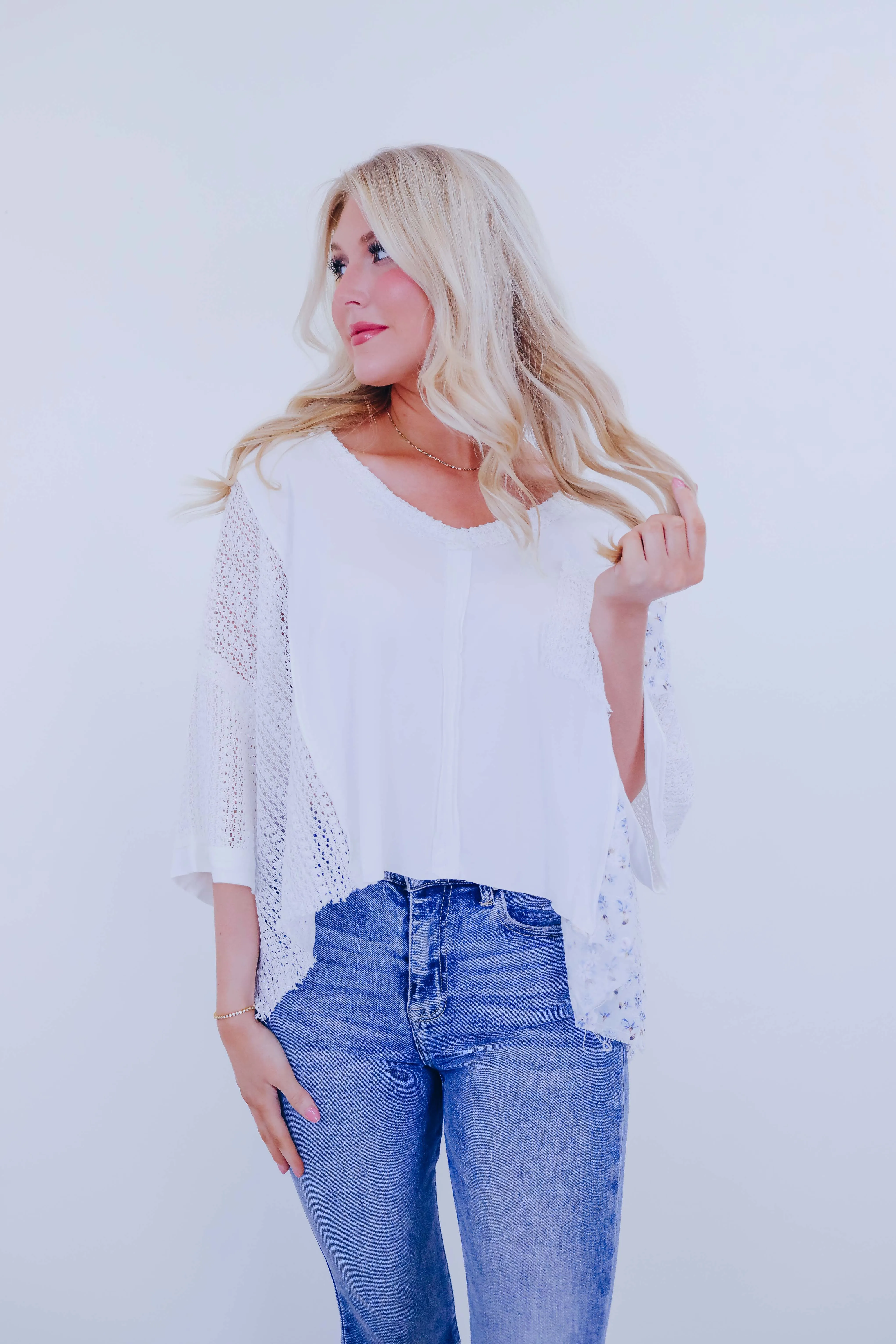 Mae Crochet N  Floral Oversized Top By POL- 5 Colors