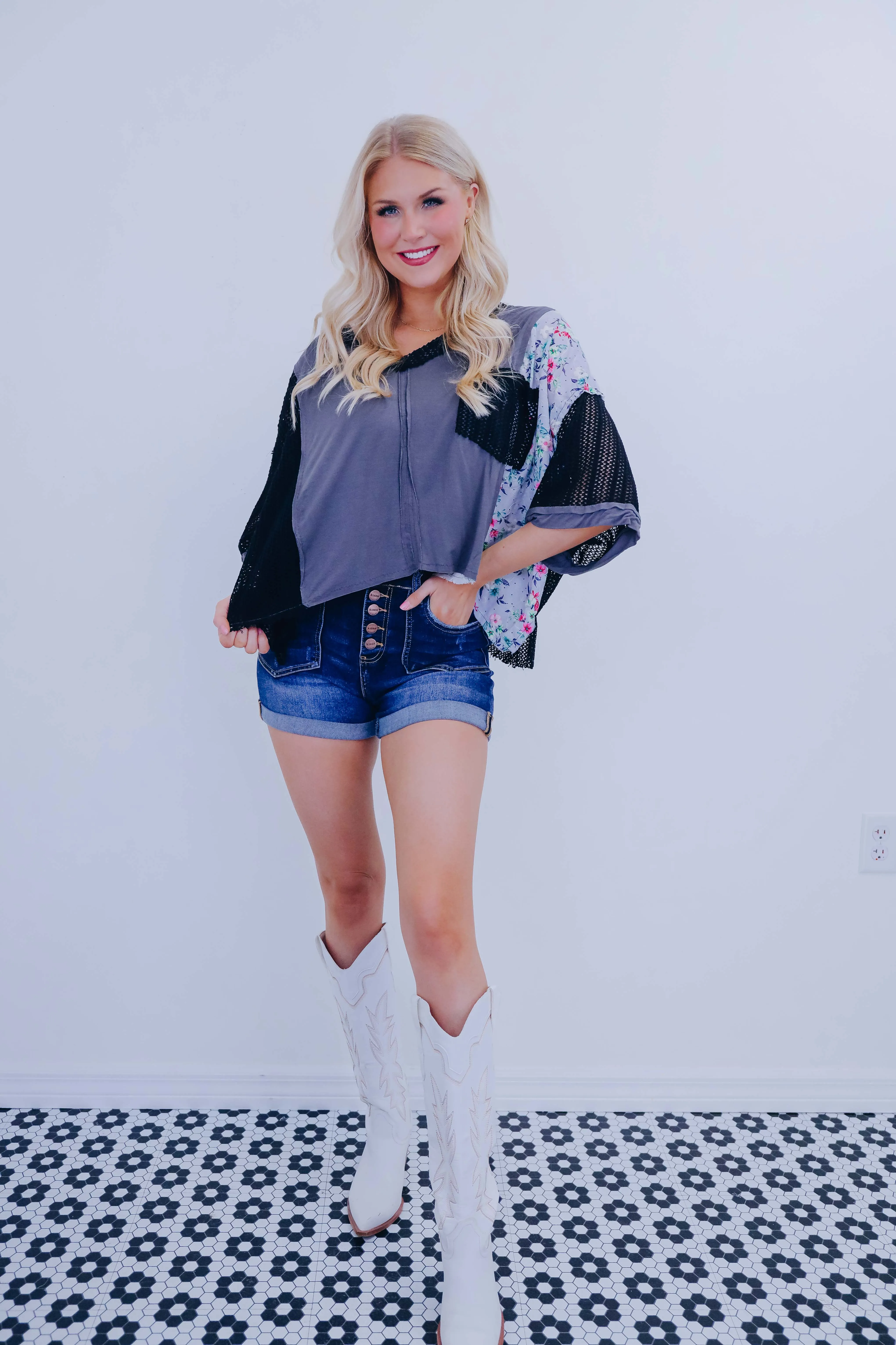 Mae Crochet N  Floral Oversized Top By POL- 5 Colors
