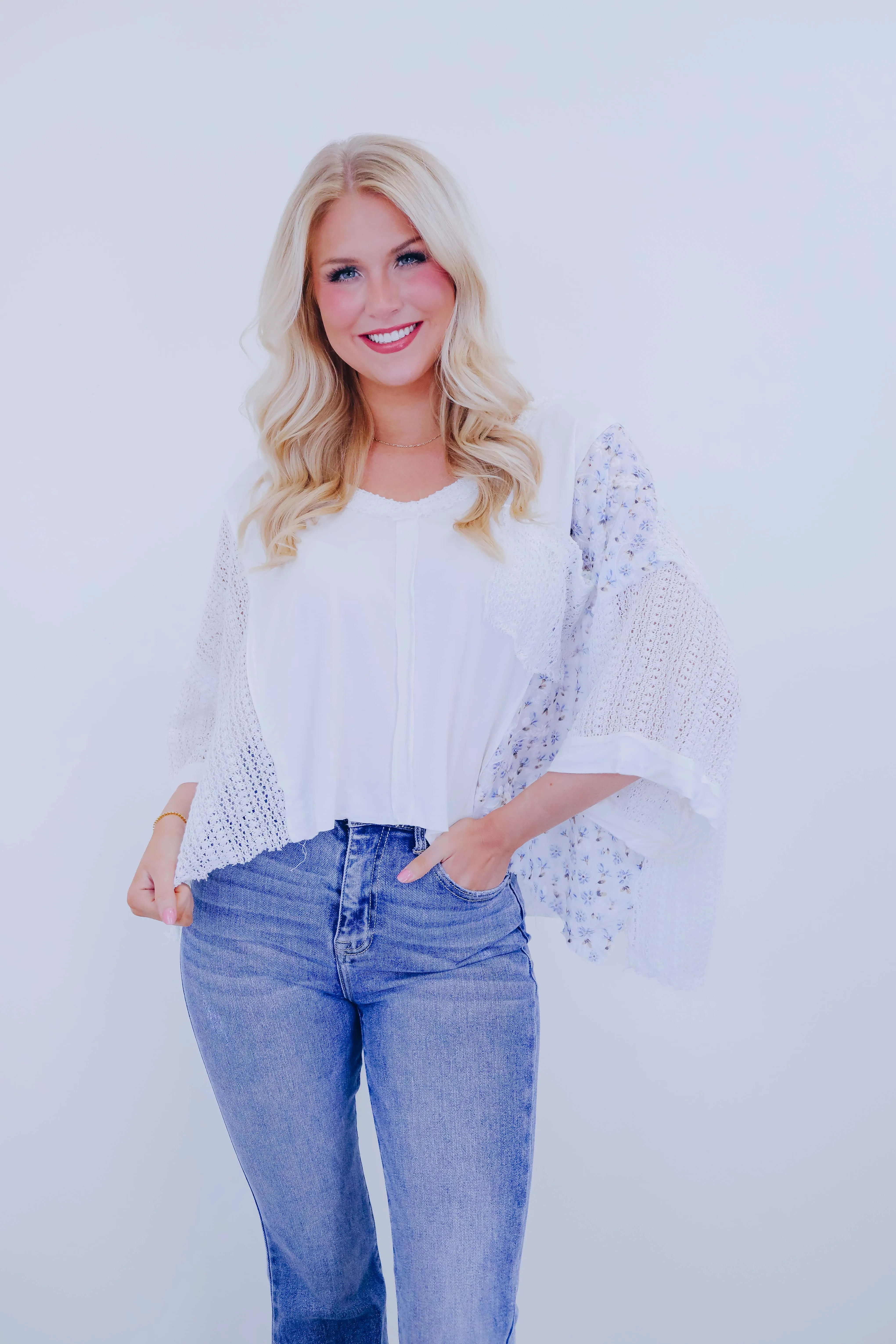 Mae Crochet N  Floral Oversized Top By POL- 5 Colors