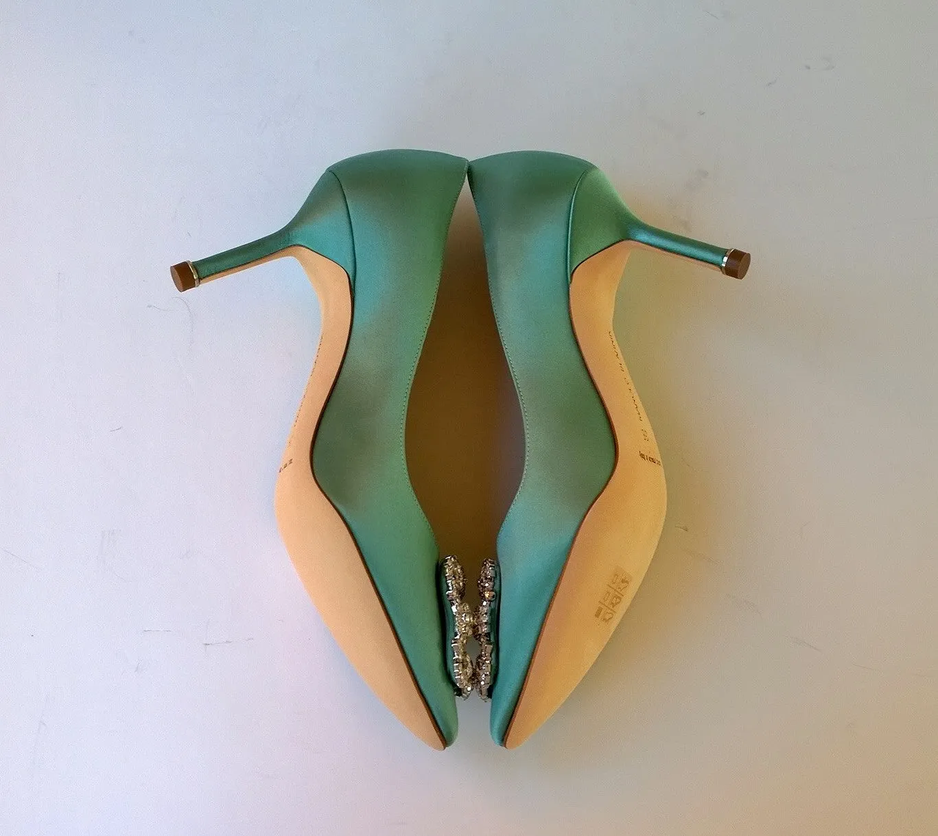 Manolo Blahnik Mint Green Hangisi 70 Heels