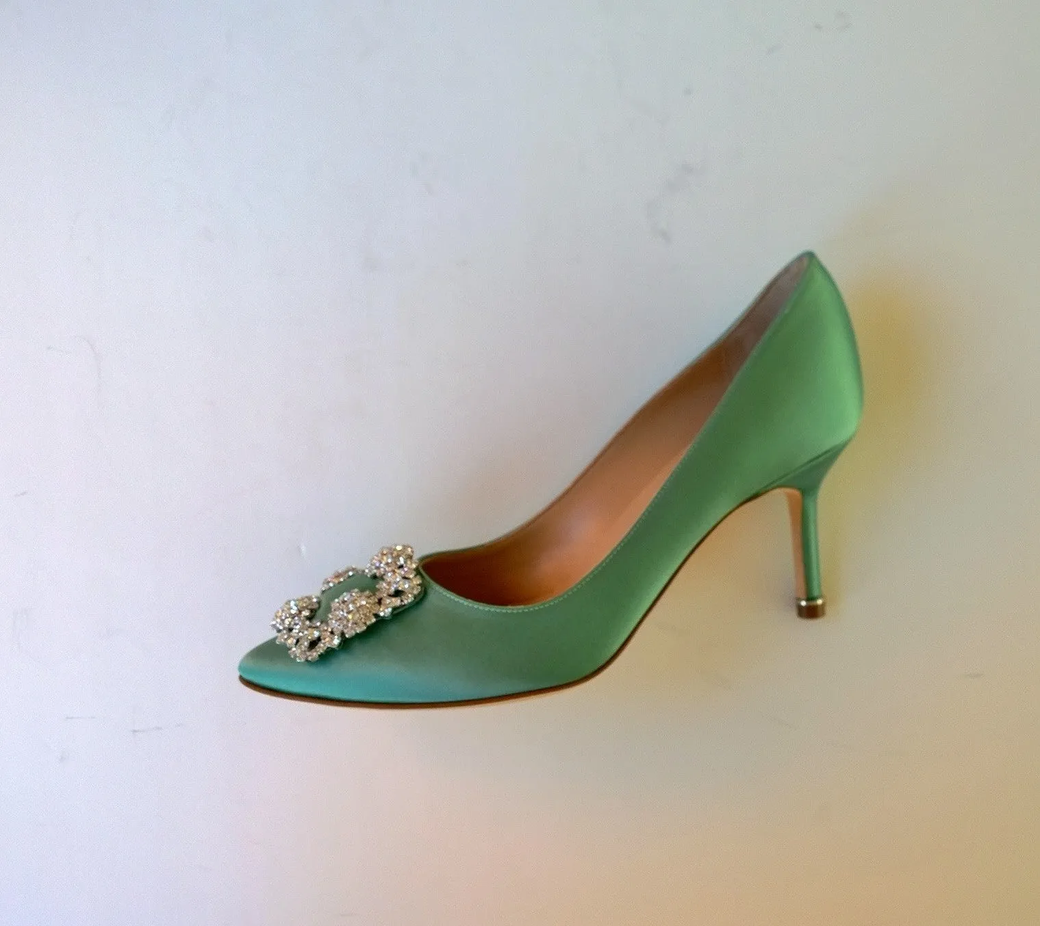 Manolo Blahnik Mint Green Hangisi 70 Heels