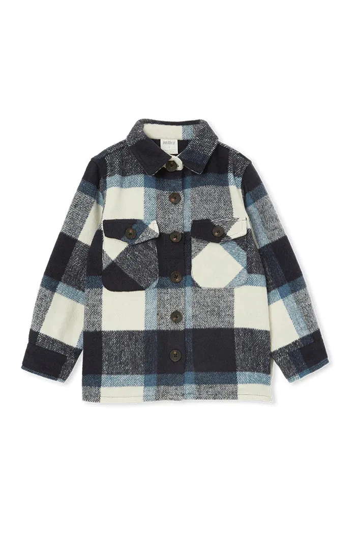 Milky | Blue Check Overshirt | Sizes 8-12