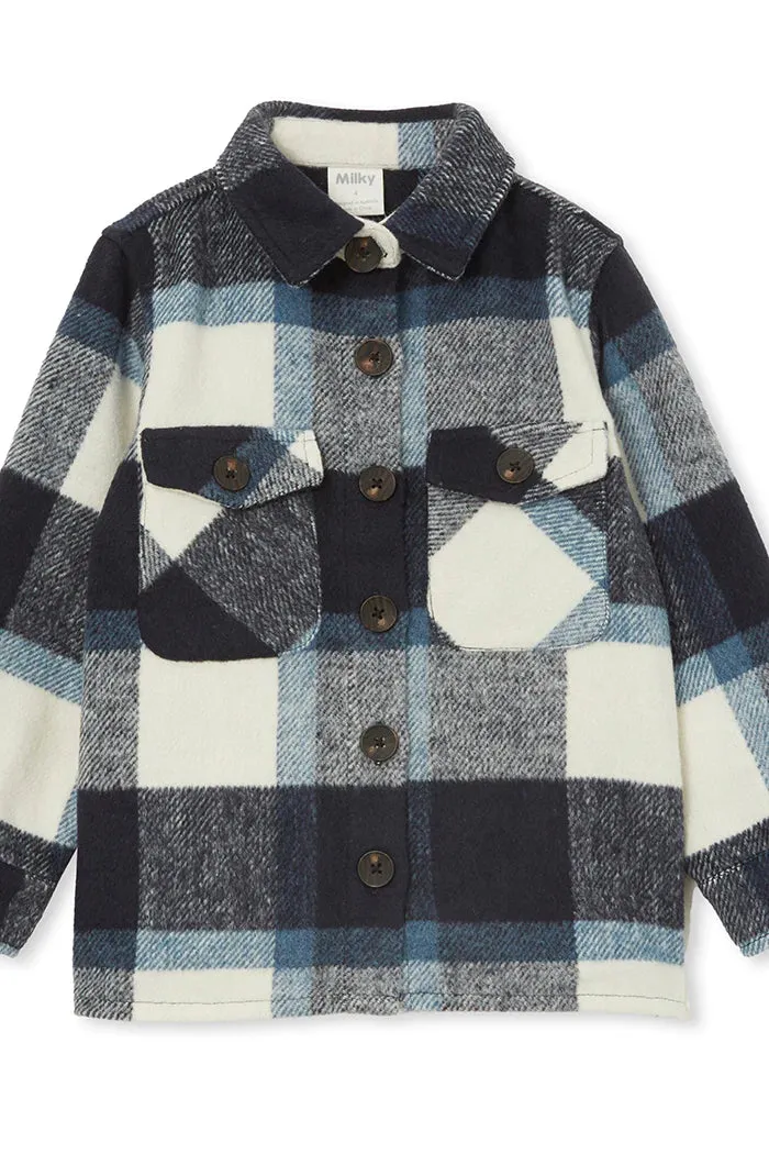Milky | Blue Check Overshirt | Sizes 8-12
