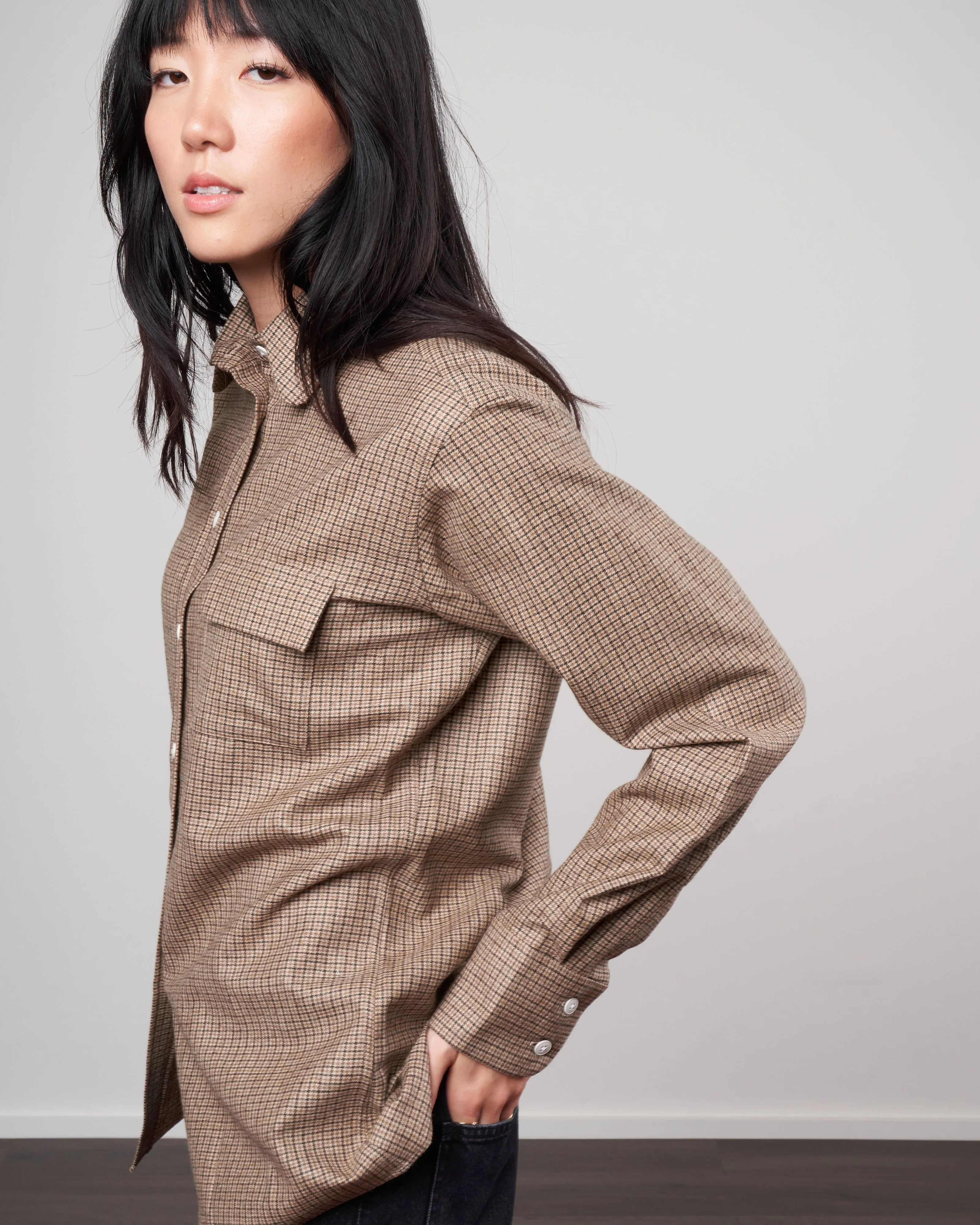 mitha shirt - brown check