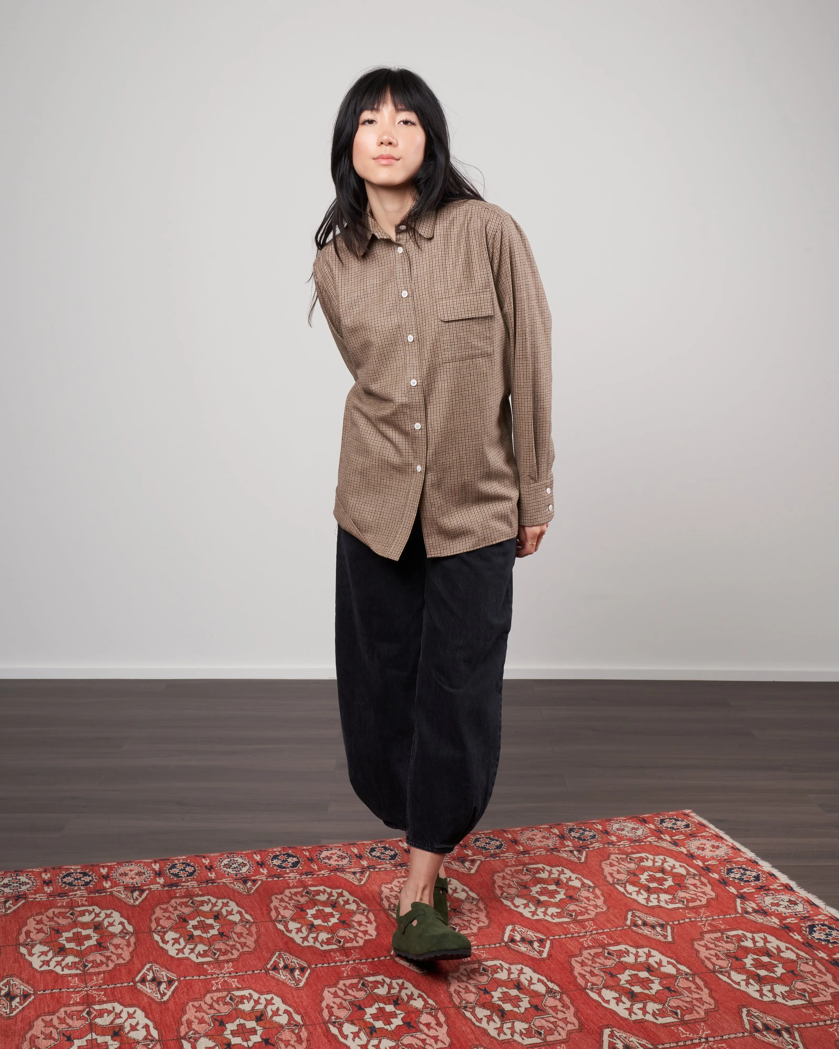mitha shirt - brown check