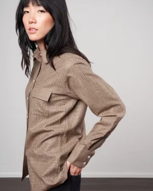 mitha shirt - brown check