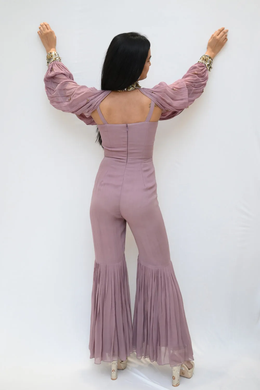 Moody Mauve Squin Jumpsuit