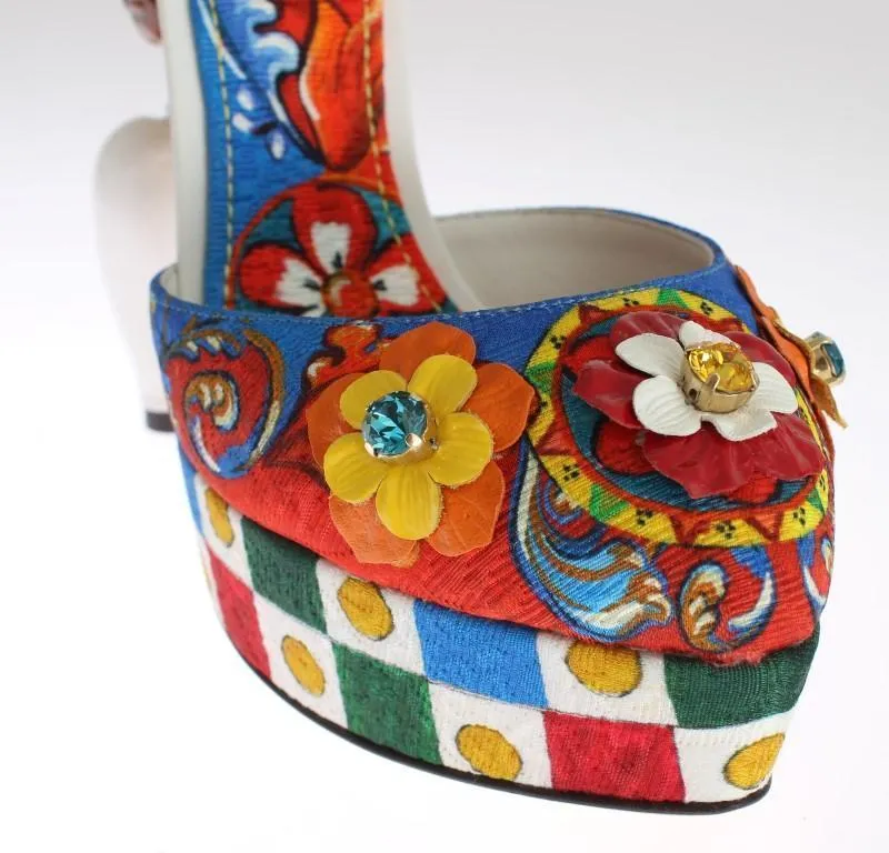 Multicolor Carretto Brocade Platform Shoes