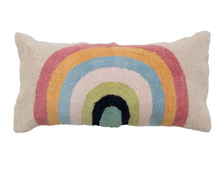 Multicolored kids rainbow lumbar pillow
