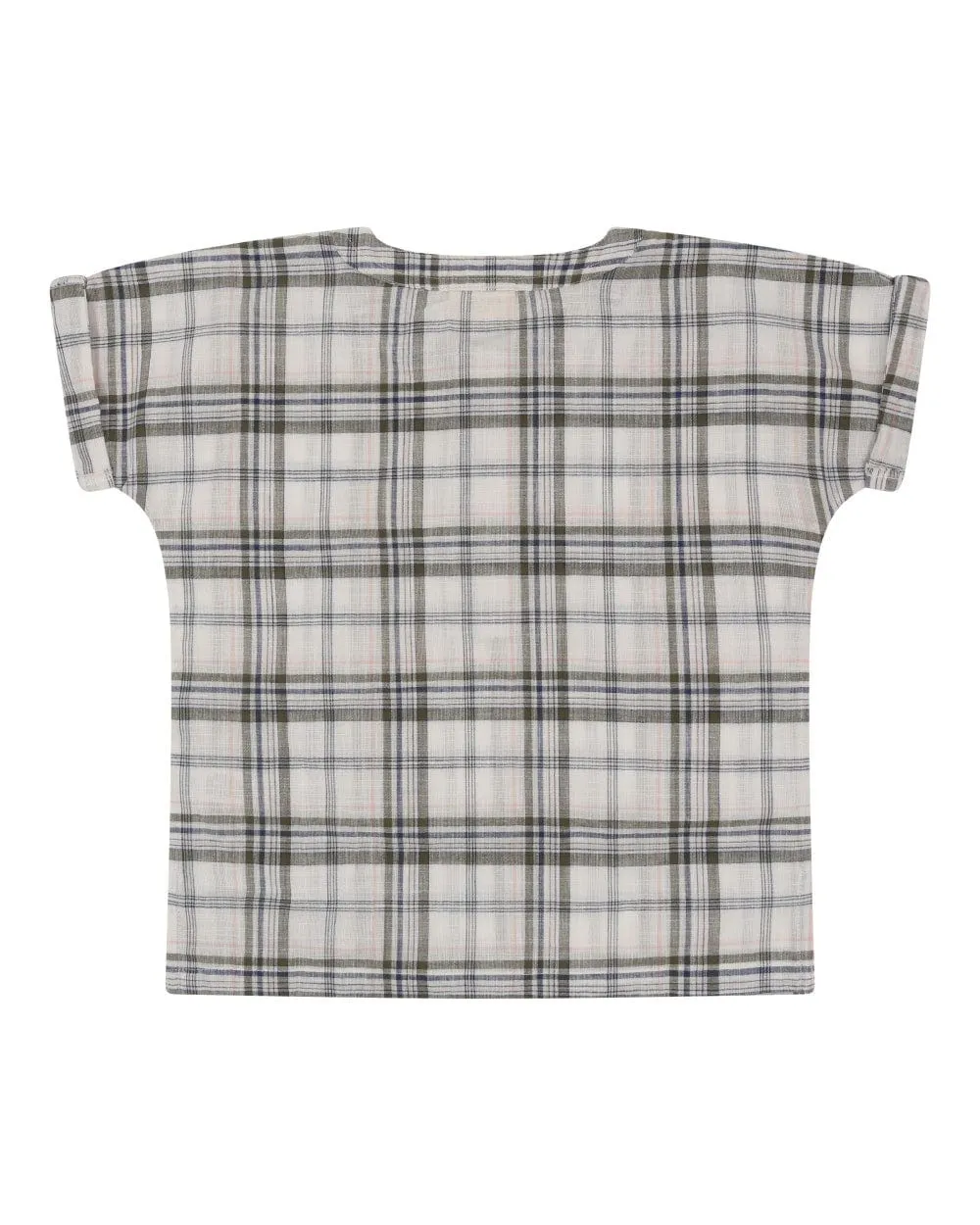 Multicolour Check Print Mandarin Collar Shirt