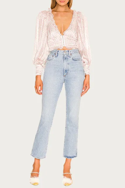 NATALIE FLORAL-PRINT CROPPED TOP