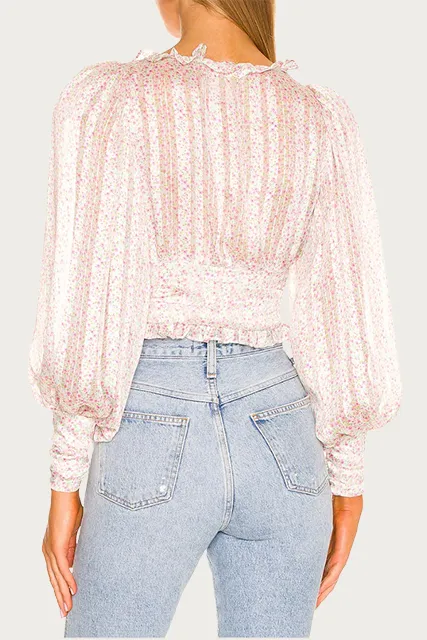 NATALIE FLORAL-PRINT CROPPED TOP