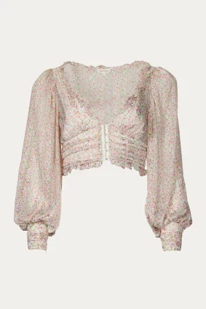 NATALIE FLORAL-PRINT CROPPED TOP