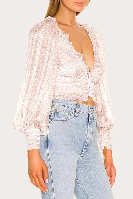 NATALIE FLORAL-PRINT CROPPED TOP