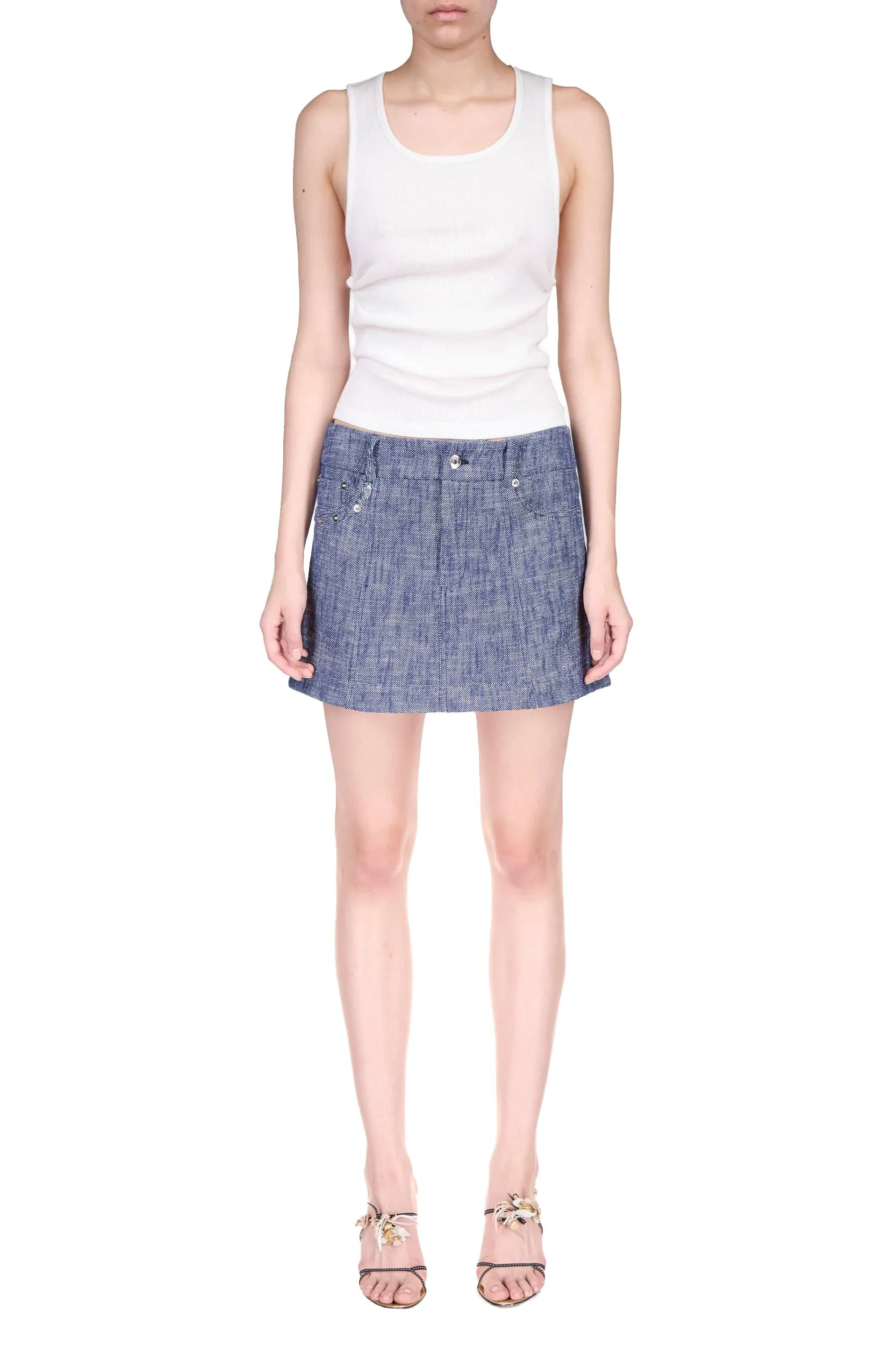 Navy A-Line Mini Skirt