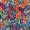 Navy And Orange Floral Printed Puff Sleeve Smock Dress