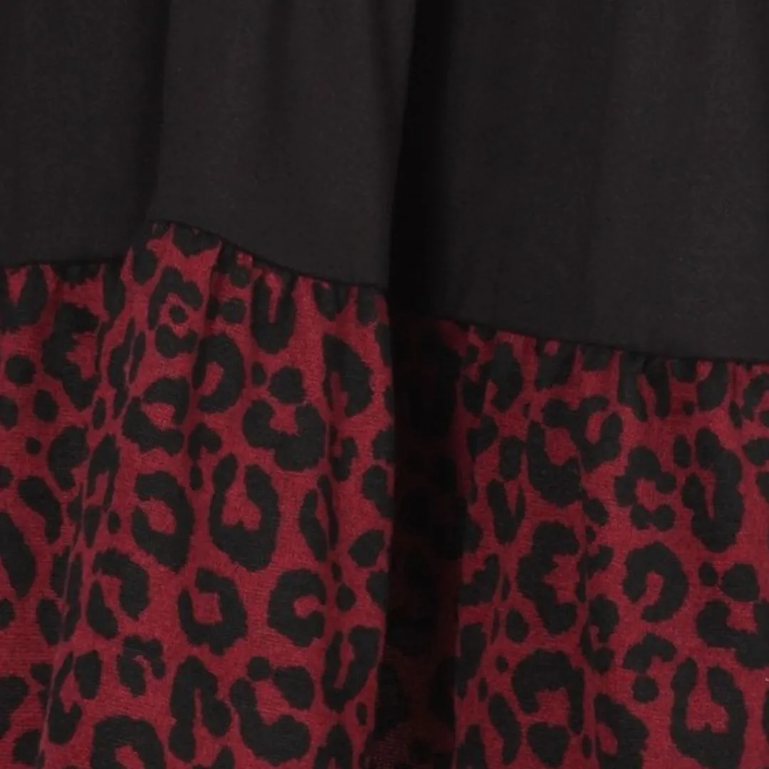 New Moa Gray and Black Color Block Animal Print Mini Dress NWMD822-GRAY