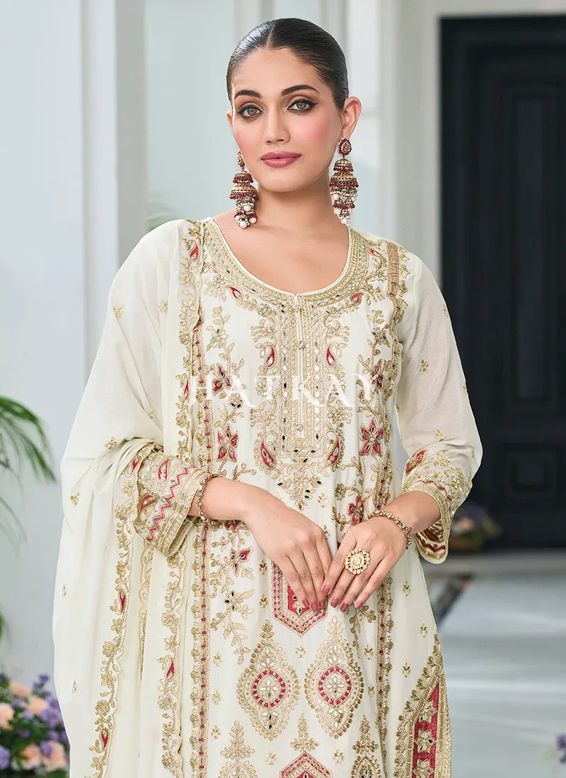 Off White Pakistani Gharara Suit