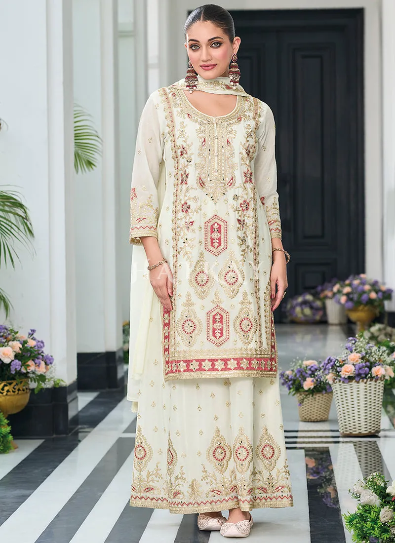 Off White Pakistani Gharara Suit