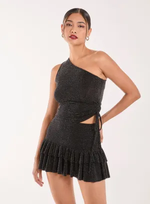 One Shoulder Ruched Top
