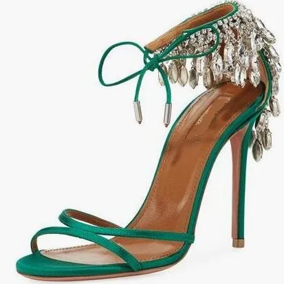 Open Toe Crystal Embellished High Heel Sandals