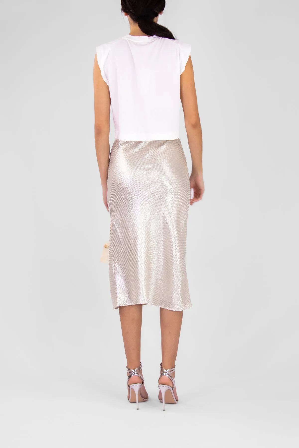 Organic Cotton Jersey Oversize Pearls T-Shirt in White