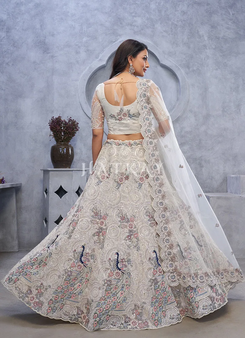 Pearl White Bridal Lehenga Choli