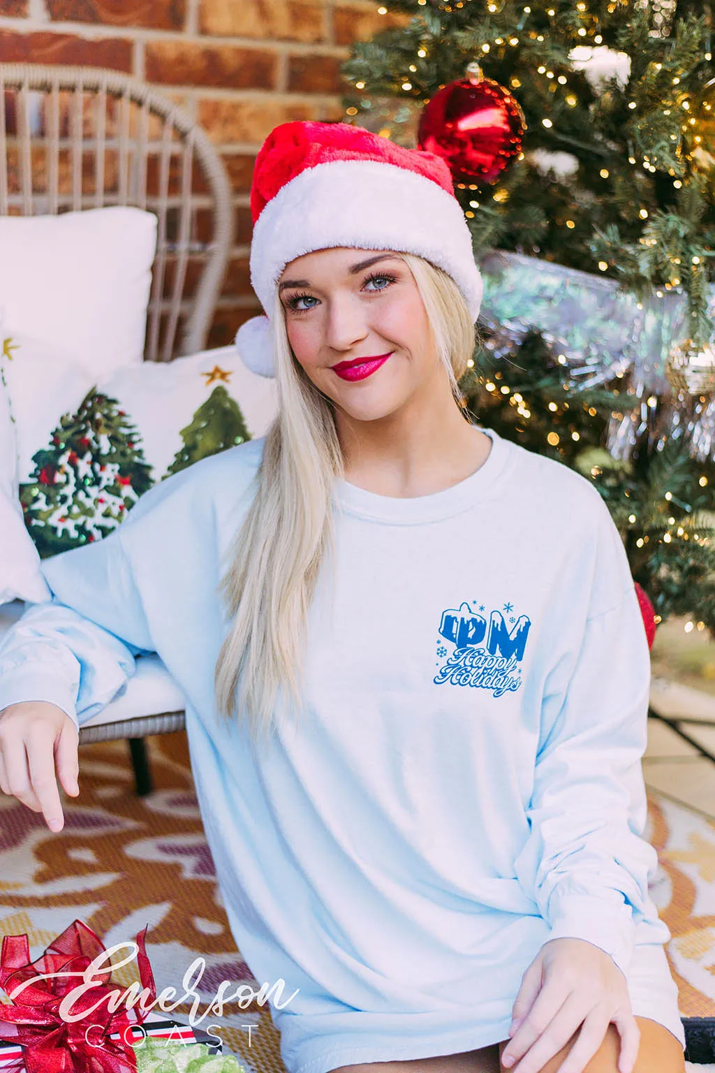 Phi Mu Happy Holidays Long Sleeve Tee