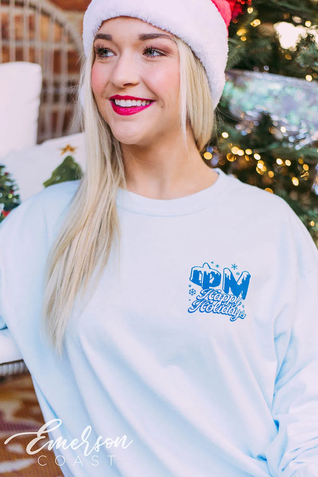 Phi Mu Happy Holidays Long Sleeve Tee