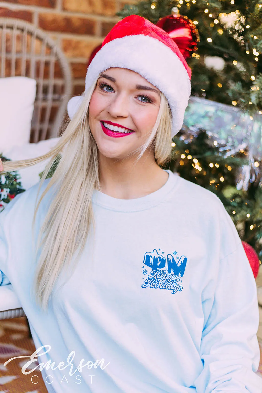 Phi Mu Happy Holidays Long Sleeve Tee