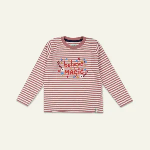 Pink Believe In Magic Slogan Print Top