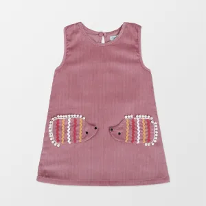 Pink Hedgehog Applique Dress