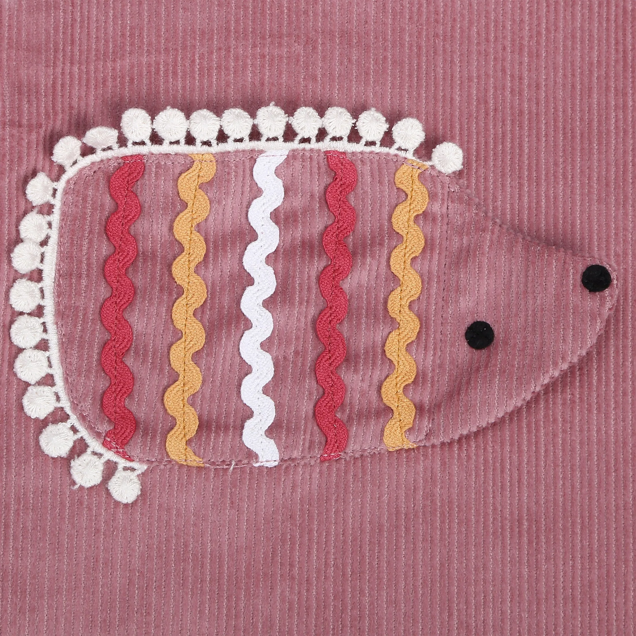 Pink Hedgehog Applique Dress