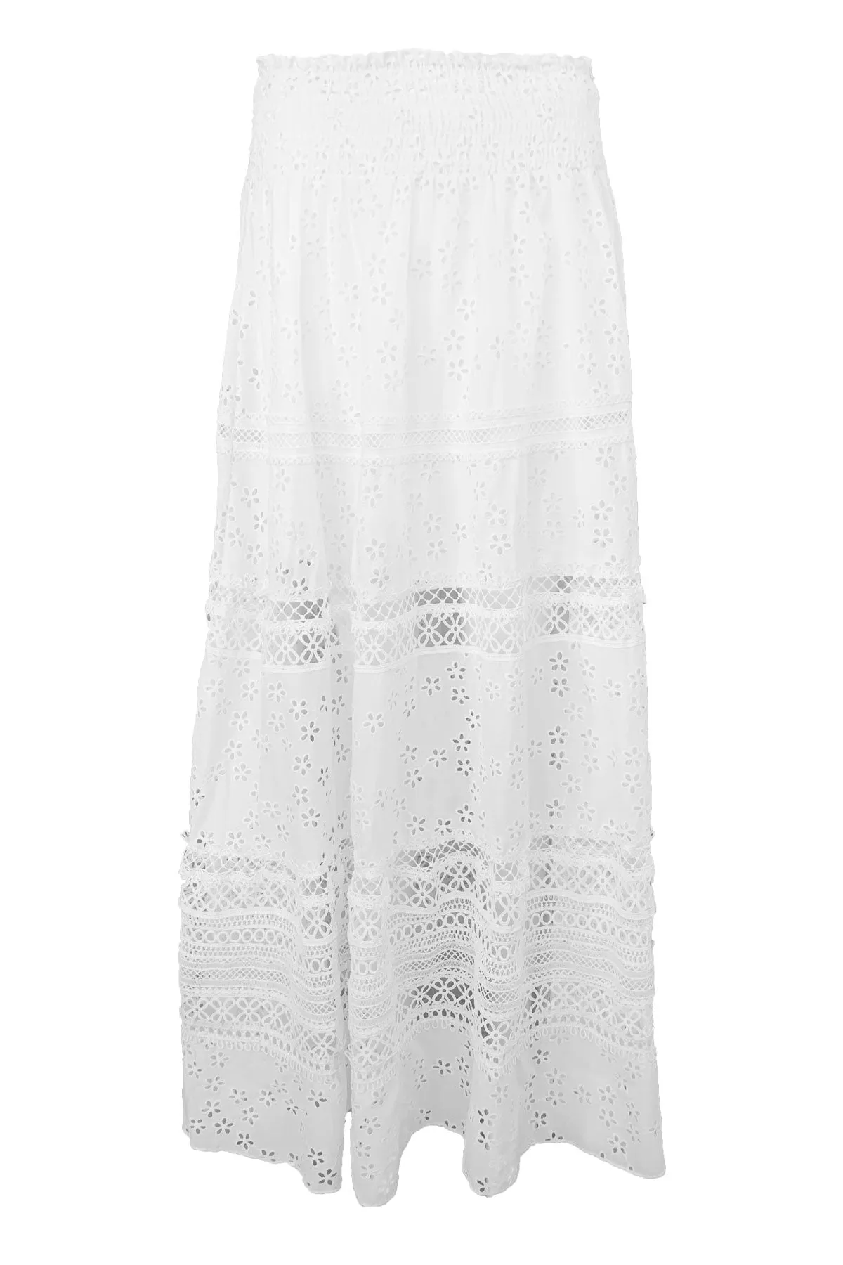 Plumeria Tu Skirt Lace White