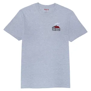 Poets Home Embroidered T-shirt-(heather grey)
