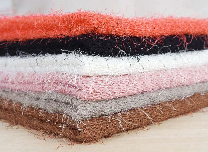 Polyester Hairy Sweater Knit Fabric - Choose From 6 Colors - 52" Wide - By the Yard v100-002