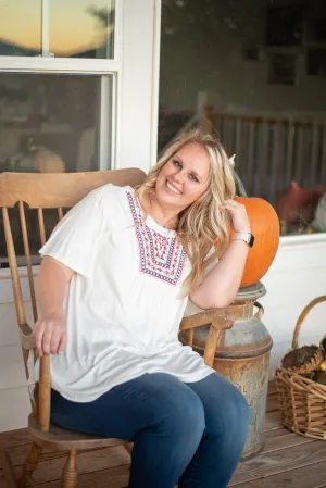 Primrose Embroidered Plus Size Blouse