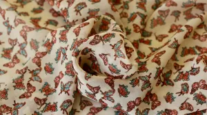 PRINTED CHIFFON FABRIC - Small butterfly design