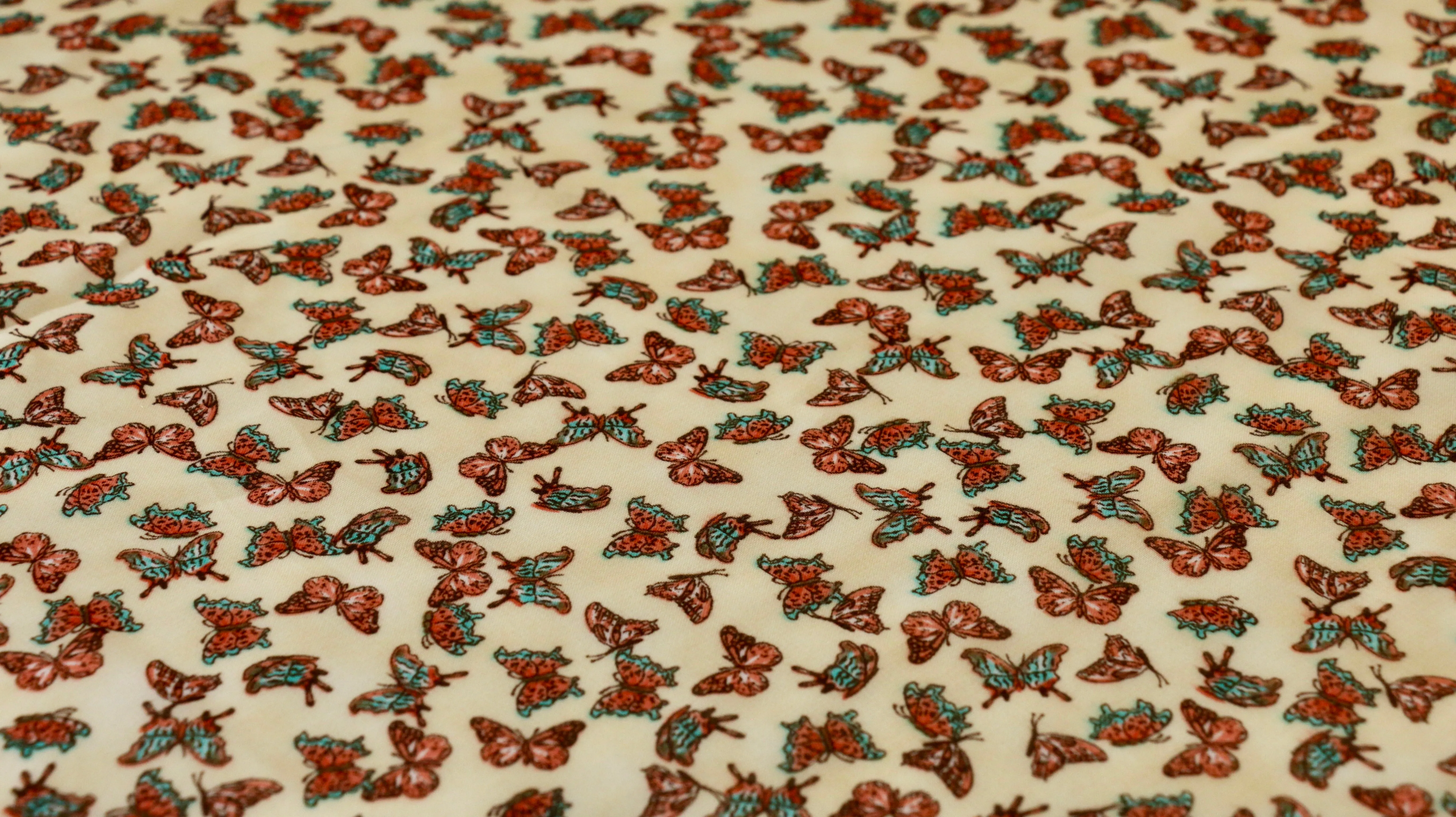 PRINTED CHIFFON FABRIC - Small butterfly design