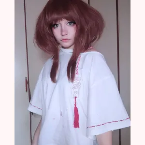 "CHERRY BLOSSOM EMBROIDERED" TOP   PLEATED SKIRT SET K092512